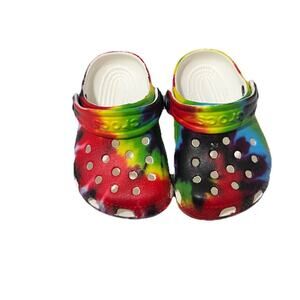 Crocs Clogs Tie Dye Slip On Comfort Casual Shoes Unisex Baby Size 2-3/3